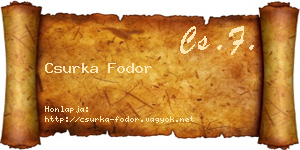 Csurka Fodor névjegykártya